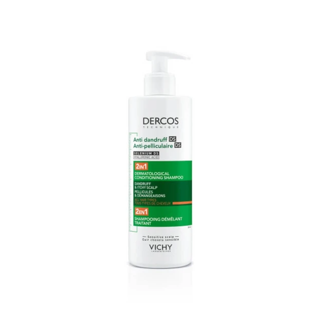 2in1 Vichy Dercos Anti-Dandruff DS 2in1 Σαμπουάν & Conditioner Κατά της Ξηροδερμίας, της Πιτυρίδας & του Κνησμού, 390ml - Image 1