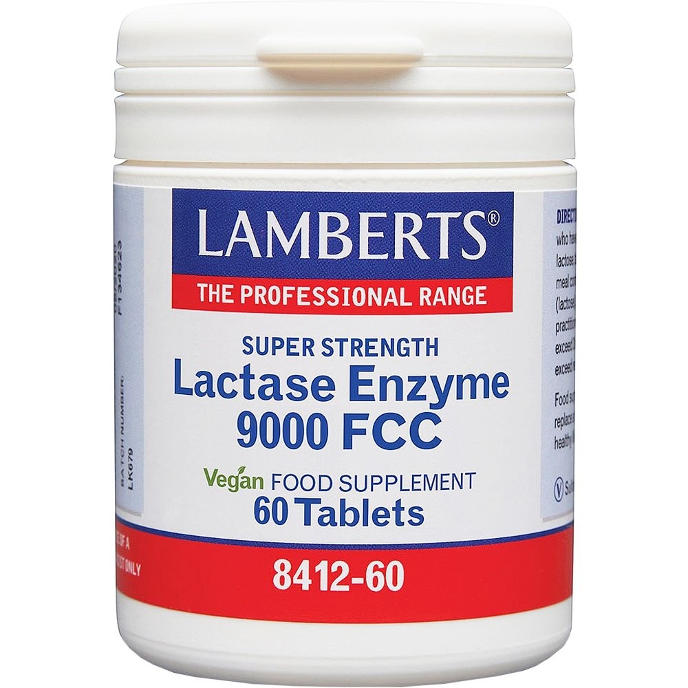 enzyme Lamberts Lactase Enzyme 9000FCC, 60tabs - Image 1