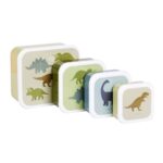 A little lovely company: Σετ 4 δοχεία φαγητού Lunch & Snack Box Dinosaurs - Image 2