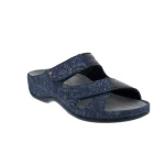 Berkemann Janna Mules, Blue, Flowers Leather/Stretch, Removable Footbed:01027-324 - Image 2