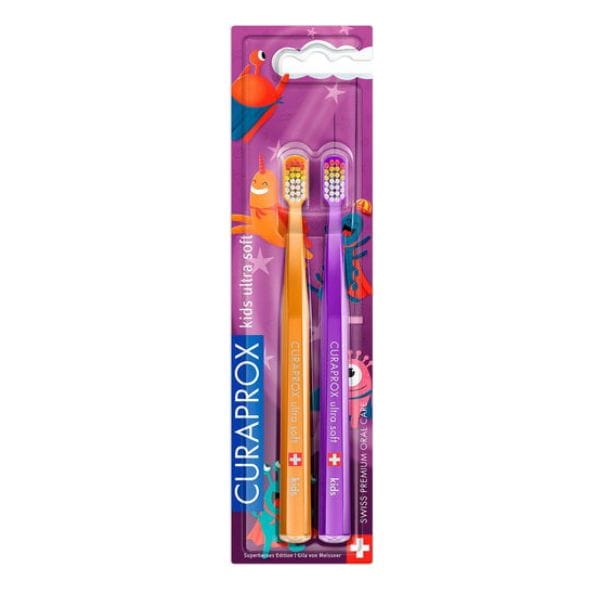 3 Curaprox CS Kids Ultra Soft Toothbrush Duo Superheroes Edition 2024 Πολύ Μαλακή Οδοντόβουρτσα για Παιδιά 2 τμχ - Image 1