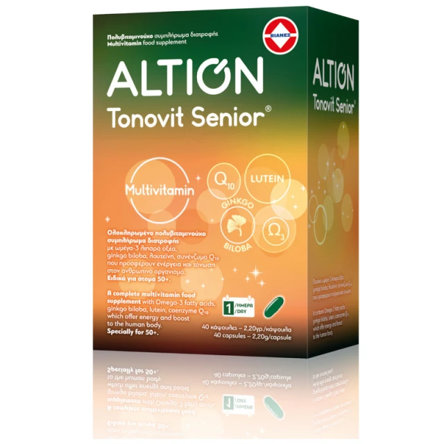 1 Altion Tonovit Senior Ενισχυμένη Πολυβιταμίνη για Σωματική & Πνευματική Τόνωση για Ηλικίες άνω των 50 Ετών, 40caps - Image 1