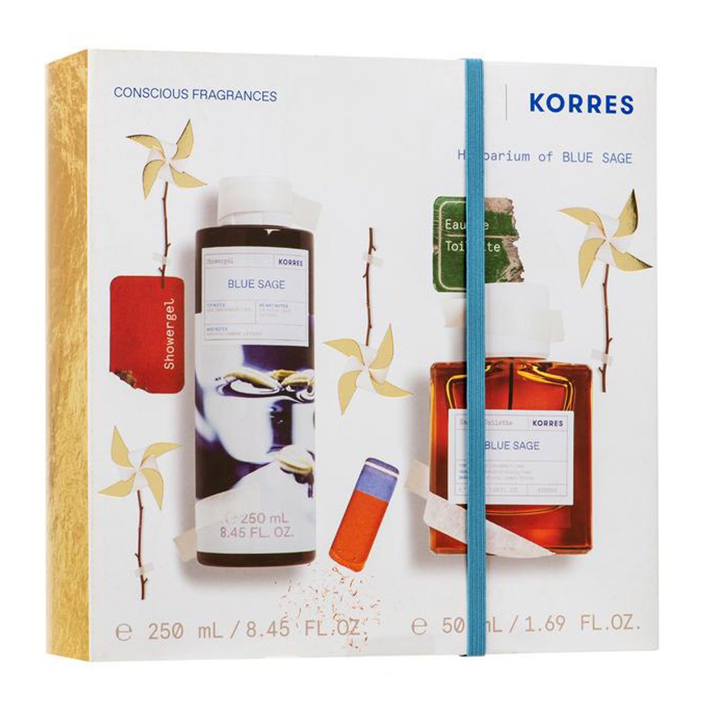 2 Korres Promo Blue Sage Ανδρικό Αφρόλουτρο, 250ml & Blue Sage Eau De Toilette Ανδρικό Άρωμα, 50ml, 1σετ - Image 1
