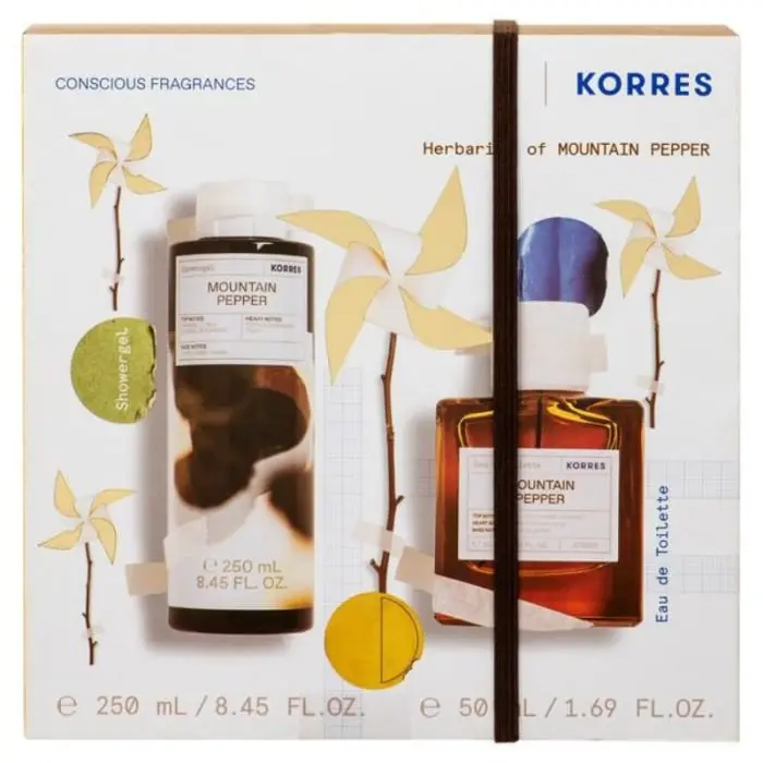 t Korres Promo Mountain Pepper Αφρόλουτρο, 250ml & Eau De Toilette Ανδρικό Άρωμα, 50ml, 1σετ - Image 1