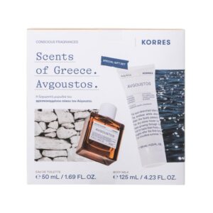 Korres Scents of Greece Special Gift Set Avgoustos Eau de Toilette Ανδρικό Άρωμα, 50ml & Body Milk Γαλάκτωμα Σώματος, 125ml