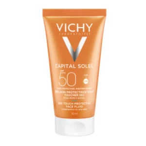 Vichy Capital Soleil SPF50 Dry Touch Protective Face Fluid Αντηλιακή Κρέμα Προσώπου για Ματ Αποτέλεσμα, 50ml