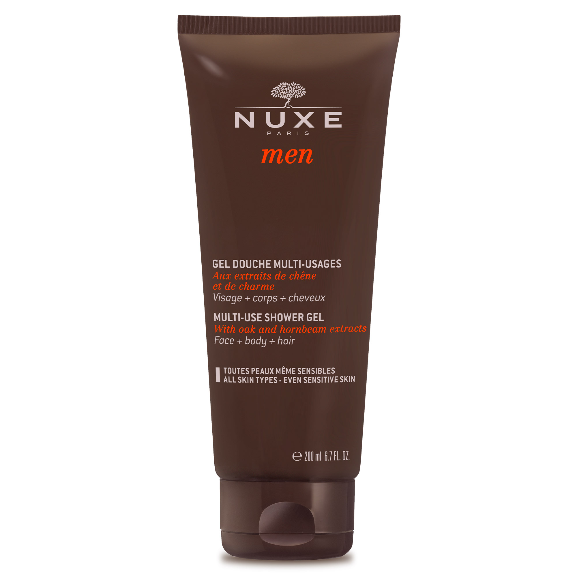 Nuxe Men Multi Use Shower Gel Αφρώδες Τζελ Καθαρισμού για Πρόσωπο, Σώμα & Μαλλιά, 200ml - Image 1