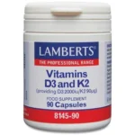 Lamberts Vitamins D3 2000iu & K2 90μg, 90caps