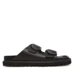 Genuins Δερμάτινες Γυναικείες Ανατομικές Παντόφλες Galia G106277 Μαύρο