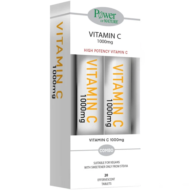 0303 Power of Nature Combo Vitamin C 1000mg Stevia, 2x20eff.tabs - Image 1