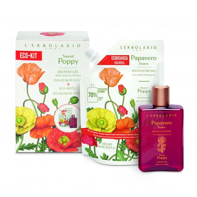 f6db429f7457e146d69d42feb1d841a2.jpg L'Erbolario Papavero Eco Kit Αφρόλουτρο 250ml & Οικολογικό Ανταλλακτικό 500ml - Image 1