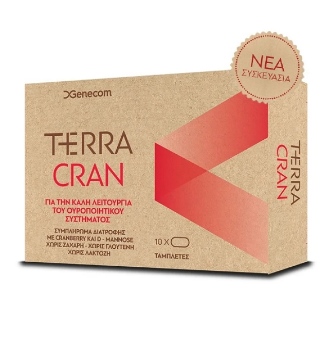 lll Genecom Terra Cran 10tabs (Συμπλήρωμα Διατροφής με Κράνμπερι & Μαννόζη για την Καλή Λειτουργία του Ουροποιητικού Συστήματος) - Image 1