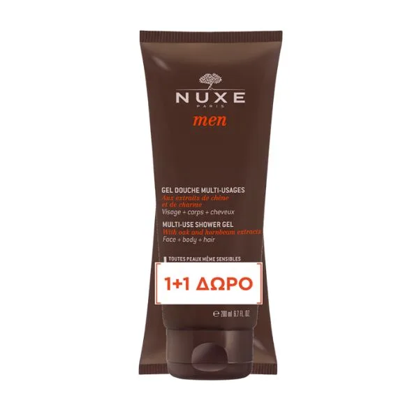 1 Nuxe Promo 1+1 Δώρο Ανδρικό Αφρόλουτρο για Σώμα, Μαλλιά & Πρόσωπο, 2x200ml - Image 1