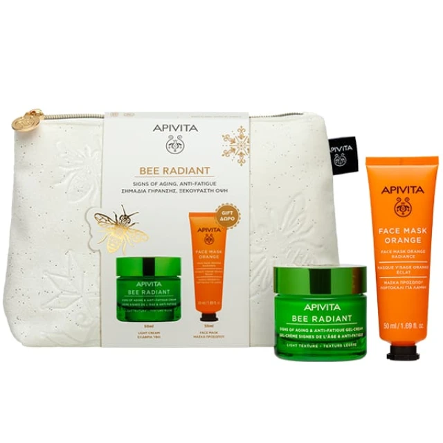 5 Apivita Promo Bee Radiant Routine Κρέμα για Σημάδια Γήρανσης & Ξεκούραστη Όψη Ελαφριάς Υφής, 50ml & Δώρο Μάσκα Προσώπου για Λάμψη, 50ml, 1σετ - Image 1