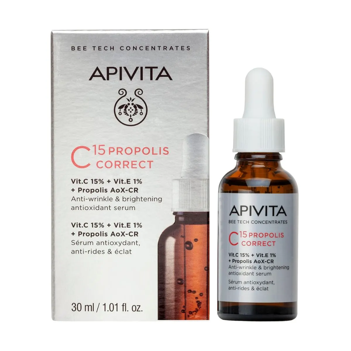 API2760 Apivita C15 Propolis Correct Vit. C 15% + Vit. E 1% + Propolis AoX-CR Serum 30 ml - Image 1