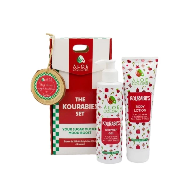 fda6786526023f5643c1c9b571680898.jpg Aloe Colors Xmas Promo The Kourabies Set με Kourabies Shower Gel Αφρόλουτρο Σώματος, 200ml, Body Lotion Ενυδατικό Γαλάκτωμα Σώματος, 120ml & Δώρο Χριστουγεννιάτικο Στολίδι, 1τεμ, 1σετ - Image 1