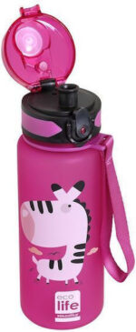 Ecolife Παιδικό Παγούρι Πλαστικό με Καλαμάκι Zebra 500ml - Image 3