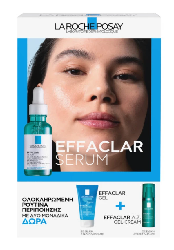 9fc324d5f1b49dc265f401672868219b.jpg La Roche Posay Promo Effaclar Serum Ορός κατά των Eπίμονων Aτελειών, 30ml, Δώρο Effaclar Gel, 50ml & Effaclar A.Z Gel-Cream, 3ml, 1σετ - Image 1