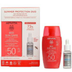 Apivita Promo Summer Protection Duo Bee Sun Safe Dry Touch Λεπτόρευστη Κρέμα Προσώπου κατά των Πανάδων & Ρυτίδων SPF50, 50ml & Δώρο HA5 Honey Repair Serum Ορός Επανόρθωσης, 10ml, 1σετ