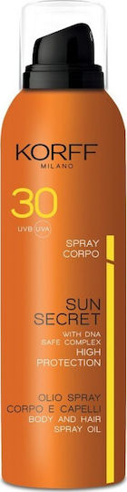 Korff Sun Secret Body & Hair Oil Αντηλιακό Λάδι Προσώπου SPF30 σε Spray 200ml - Image 2