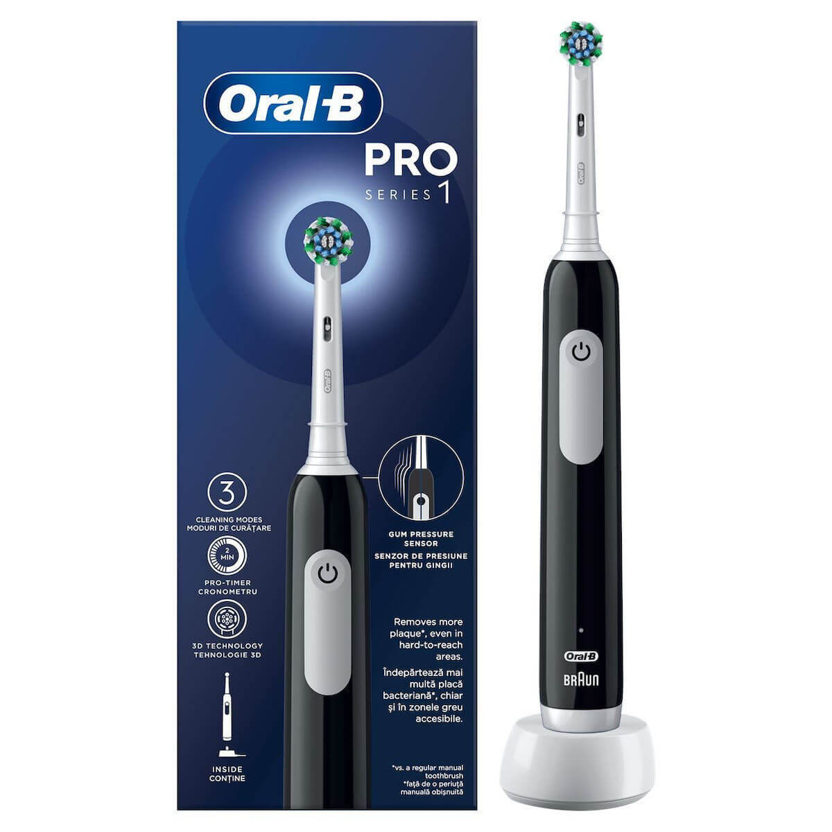 pro1 Oral-B Pro Series 1 Black Electric Toothbrush 1 Τεμάχιο - Image 1