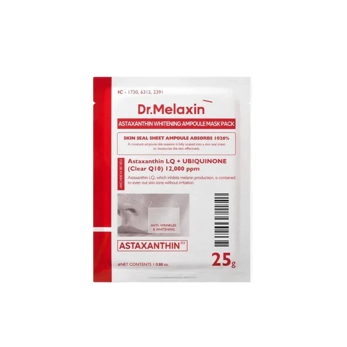 red1 Dr. Melaxin Astaxanthin Whitening Ampoule Mask, 25gr - Image 1