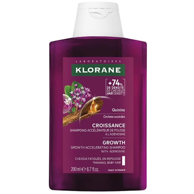 200 Klorane Quinine Length Σαμπουάν Eπιτάχυνσης της Aνάπτυξης με Αδενοσίνη και Κινίνη, 200 ml - Image 1