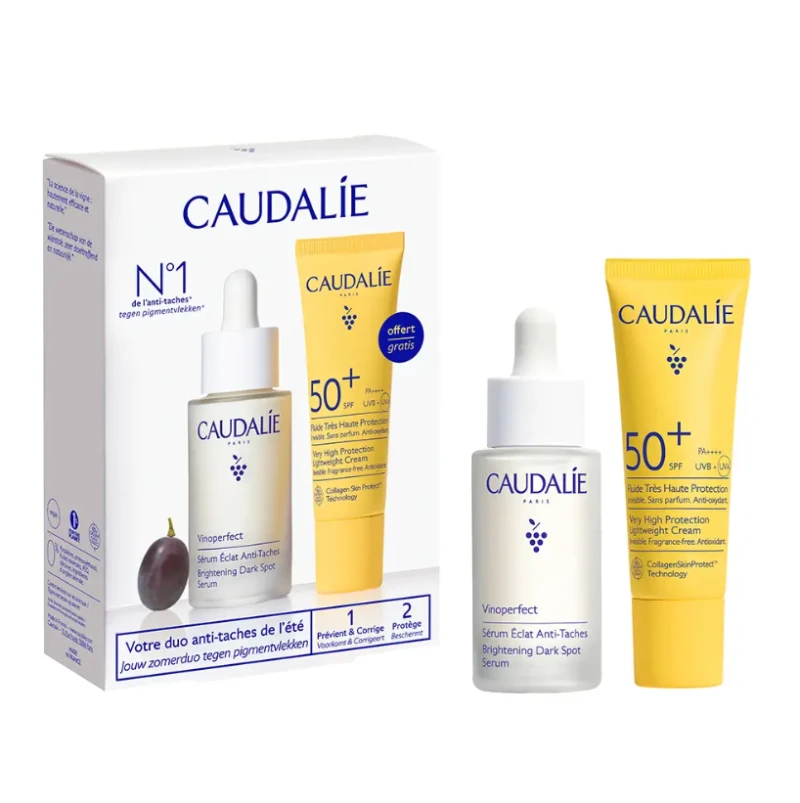 CAUPRO1 Caudalie Dark-Spot Correcting Summer Duo Promo Vinoperfect Brightening Dark Spot Serum Ορός Προσώπου Λάμψης για Πανάδες, 30ml & Vinosun Lightweight Cream Αντηλιακή Κρέμα Ελαφριάς Υφής SPF50+, 20ml, 1σετ - Image 1