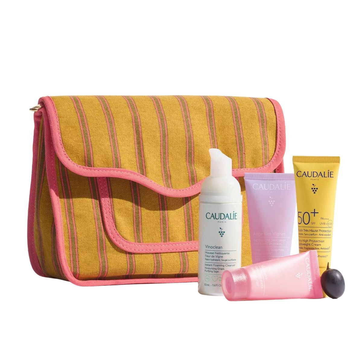 POUCH1 Caudalie Essentials x Maria De La Orden Promo Vinoclean Αφρός Καθαρισμού Προσώπου, 50ml & Vinohydra Ενυδατικό Τζελ, 15ml & Vinosun Αντηλιακή Κρέμα SPF50+, 20ml & Ange des Vignes Αφρόλουτρο, 30ml & Νεσεσέρ, 1σετ - Image 1