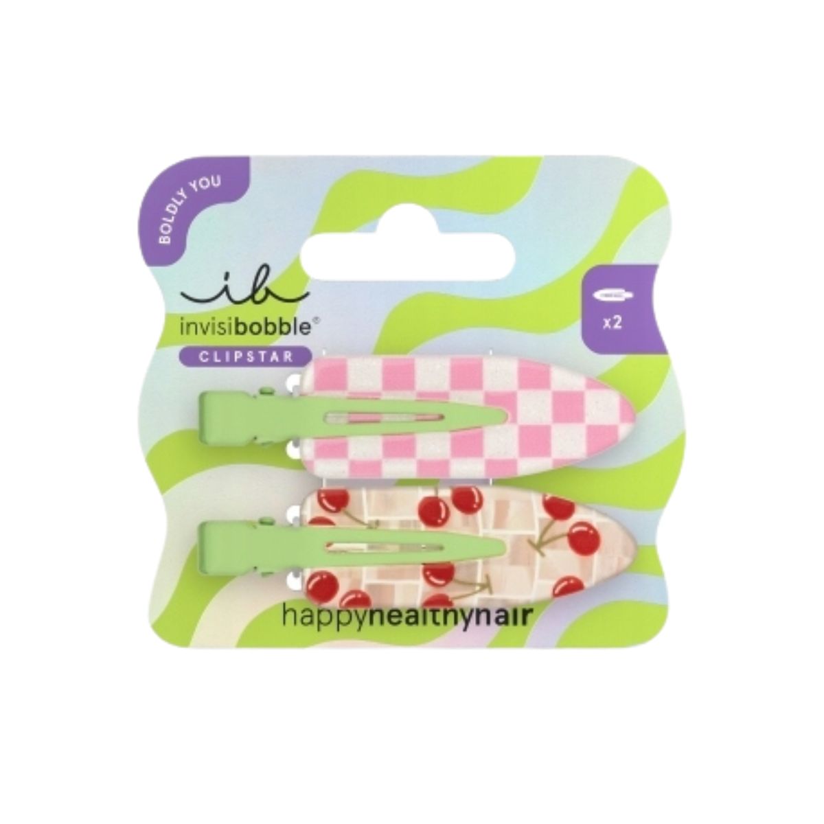cherry Invisibobble Boldly Clipstar Cherry Topping Τσιμπιδάκια Μαλλιών, 2τεμ - Image 1