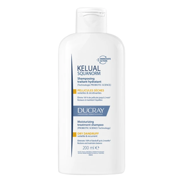 squanorm Ducray Kelual Squanorm Dry Dandruff Ρυθμιστικό Σαμπουάν Θεραπείας για Ξηρή Πιτυρίδα, 200ml - Image 1
