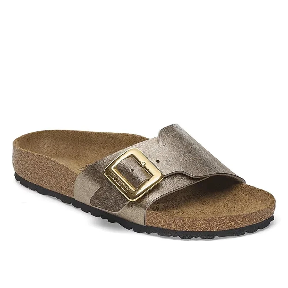 3 Birkenstock Catalina Cushion Buckle Birko-Flor 1029416 Narrow Fit Graceful Taupe - Image 1