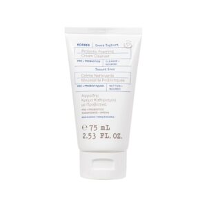 Korres Greek Yoghurt Probiotic Foaming Cream Cleanser Pre + Probiotics Αφρώδης Κρέμα Καθαρισμού Προσώπου Ελληνικό Γιαούρτι & Πρεβιοτικά-Πρoβιοτικά, 75ml
