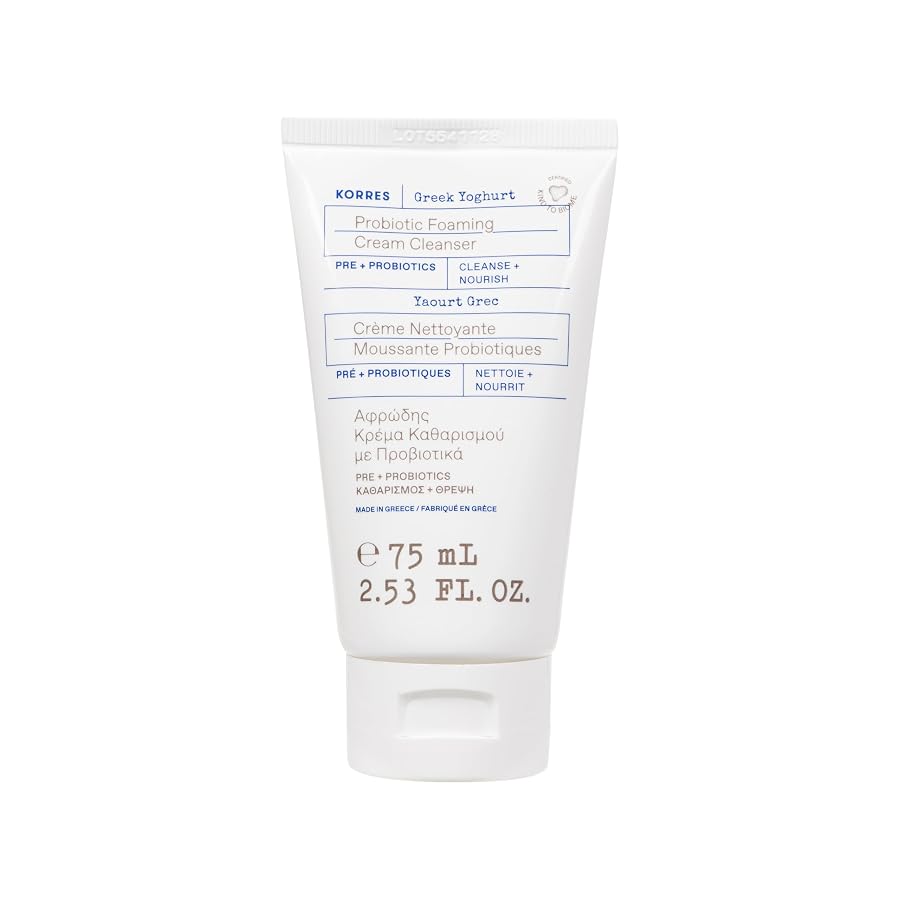 joghurt Korres Greek Yoghurt Probiotic Foaming Cream Cleanser Pre + Probiotics Αφρώδης Κρέμα Καθαρισμού Προσώπου Ελληνικό Γιαούρτι & Πρεβιοτικά-Πρoβιοτικά, 75ml - Image 1