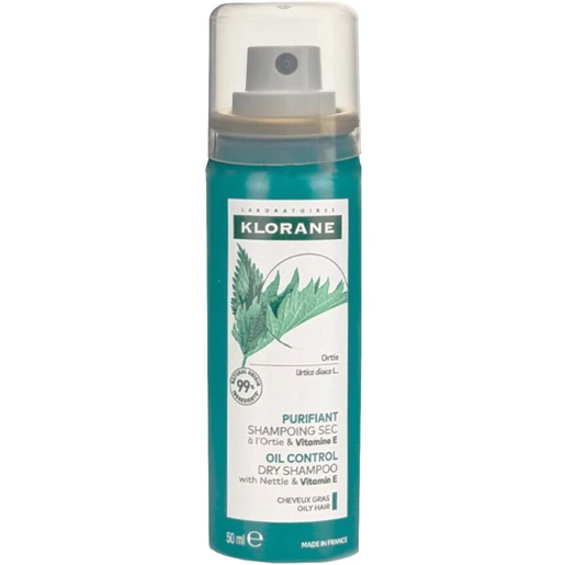 klorane_111 Klorane Oil Control Dry Shampoo Ξηρό Σαπουάν με Τσουκνίδα & Βιταμίνη Ε για Λιπαρά Μαλλιά, 50ml - Image 1