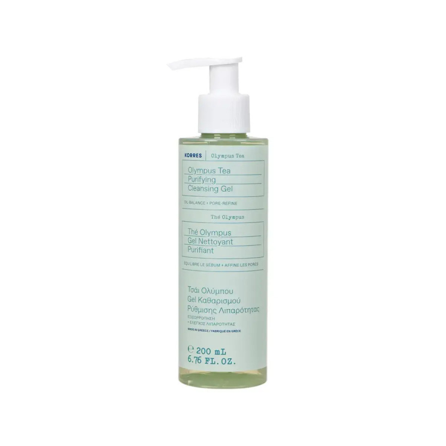 tea2 Korres Olympus Tea Purifying Cleansing Gel Τζελ Καθαρισμού με Τσάι Ολύμπου για Ρύθμισης Λιπαρότητας, 200ml - Image 1