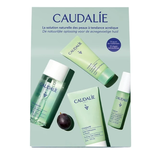 2 Caudalie Vinopure Starter Kit με Purifying Gel Cleanser Καθαριστικό Προσώπου, 30ml, Purifying Toner Φροντίδα κατά των Ατελειών, 50ml, Blemish Control Salicylic Serum, Ορός Προσώπου, 10ml & Moisturizing Mattifying Fluid Ενυδατική Κρέμα, 15ml, 1σετ - Image 1