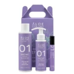 ALOE COLORS Promo 01 Aether Gift Box με Άρωμα Ροδάκινου, Λευκού Γιασεμιού και Σανδαλόξυλου, Κρεμώδες Αφρόλουτρο Σώματος -200ml & Βελούδινο Γαλάκτωμα Σώματος -100ml & Eau de Parfum -10ml, 1σετ