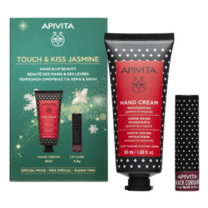 Apivita Promo Touch & Kiss Jasmine με Moisturizing Ηand Cream Κρέμα Χεριών με Γιασεμί & Πρόπολη, 50ml & Lip Care Balm Χειλιών με Φραγκοστάφυλο, 4.4g, 1σετ